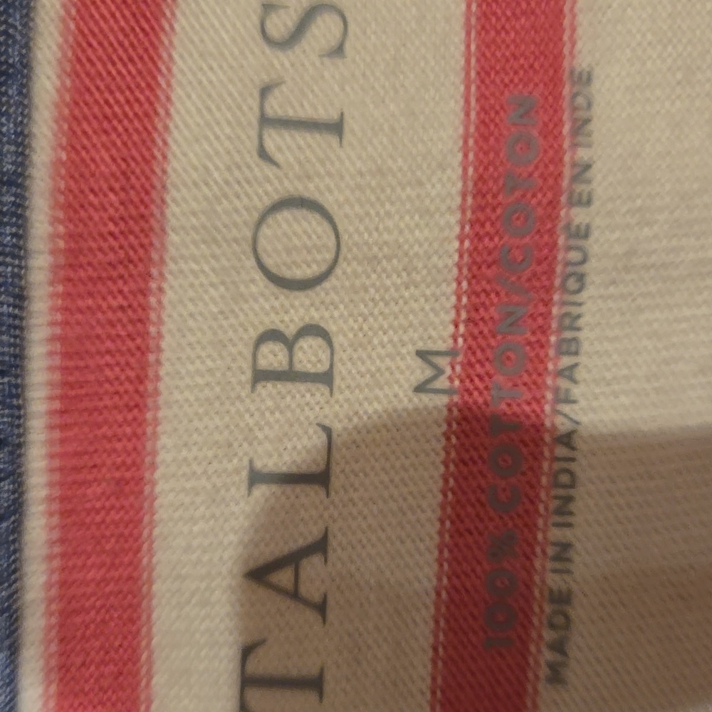 Talbot's Pink/White Striped "VACATION" Top - Picture 4 of 7